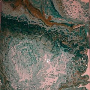 Abstract Pour Painting on canvas.